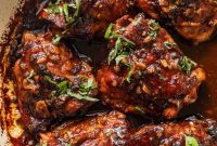 Sweet and Sticky Honey Garlic Thighs