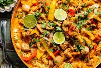 Creamy Chicken Fajita Pasta Dinner Recipe