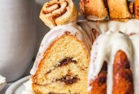 Sticky Cinnamon Roll Bundt Cake with Brown Sugar Glaze